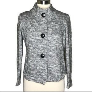 CAbi M knit jacket black white